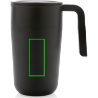 GRS recycelte PP und Stainless Steel Tasse mit Griff Farbe: schwarz
