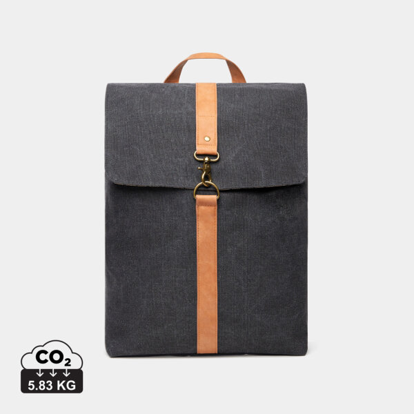 VINGA Bosler Rucksack aus GRS recyceltem Canvas Farbe: schwarz