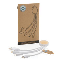 rundes Ontario 6-in-1 Kabel aus RCS recyceltem Kunststoff Farbe: weiß