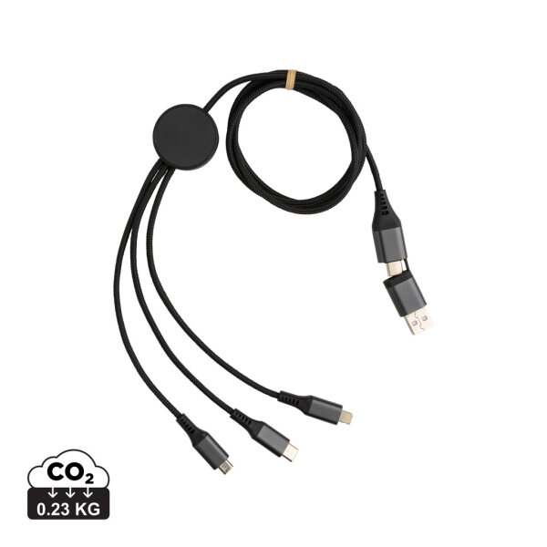 Terra 120cm 6-in-1-Kabel aus RCS recyceltem Aluminium Farbe: grau