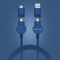 Oakland RCS rKunststoff 1,2m 6-in-1 Fast-Charging 45W Kabel Farbe: blau