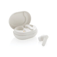 TWS Ohrhörer aus RCS Standard recyceltem Kunststoff Farbe: weiß