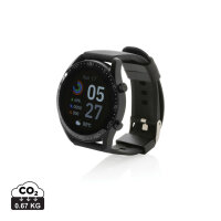 Runde Fit Watch aus RCS recyceltem TPU Farbe: schwarz