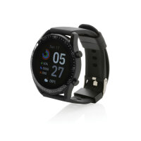 Runde Fit Watch aus RCS recyceltem TPU Farbe: schwarz