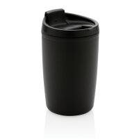 GRS recycelter PP-Becher mit Flip-Deckel Farbe: schwarz