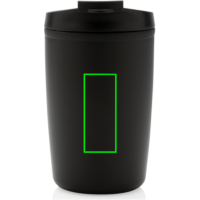 GRS recycelter PP-Becher mit Flip-Deckel Farbe: schwarz