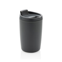 GRS recycelter PP-Becher mit Flip-Deckel Farbe: anthrazit