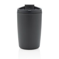 GRS recycelter PP-Becher mit Flip-Deckel Farbe: anthrazit