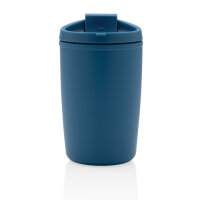 GRS recycelter PP-Becher mit Flip-Deckel Farbe: blau