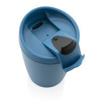 GRS recycelter PP-Becher mit Flip-Deckel Farbe: blau