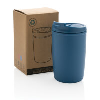 GRS recycelter PP-Becher mit Flip-Deckel Farbe: blau