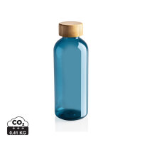 GRS rPET Flasche mit Bambus-Deckel Farbe: blau