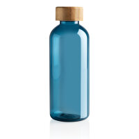 GRS rPET Flasche mit Bambus-Deckel Farbe: blau