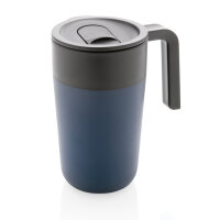 GRS recycelte PP und Stainless Steel Tasse mit Griff Farbe: navy blau