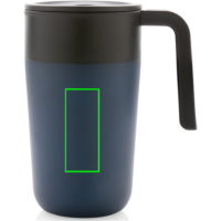 GRS recycelte PP und Stainless Steel Tasse mit Griff Farbe: navy blau