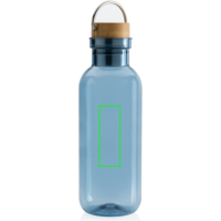 GRS rPET Flasche with Bambusdeckel und Griff Farbe: blau