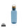 GRS rPET Flasche with Bambusdeckel und Griff Farbe: blau