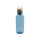 GRS rPET Flasche with Bambusdeckel und Griff Farbe: blau