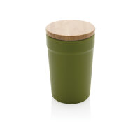 GRS rPP-Becher mit Bambusdeckel Farbe: grün