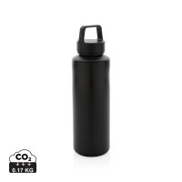 Wasserflasche mit Henkel aus RCS rPP Farbe: schwarz