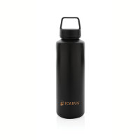 Wasserflasche mit Henkel aus RCS rPP Farbe: schwarz