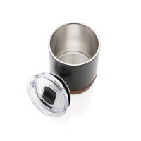 Kleine Vakuum-Kaffeetasse aus RCS rSteel & Kork Farbe: schwarz