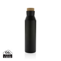 Gaia Vakuumflasche aus RCS recyceltem Stainless-Steel Farbe: schwarz