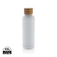 Wood Vakuumflasche aus RCS recyceltem Stainless-Steel Farbe: weiß