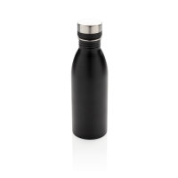 Deluxe Wasserflasche aus RCS recyceltem Stainless-Steel Farbe: schwarz