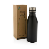 Deluxe Wasserflasche aus RCS recyceltem Stainless-Steel Farbe: schwarz