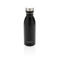 Deluxe Wasserflasche aus RCS recyceltem Stainless-Steel Farbe: schwarz