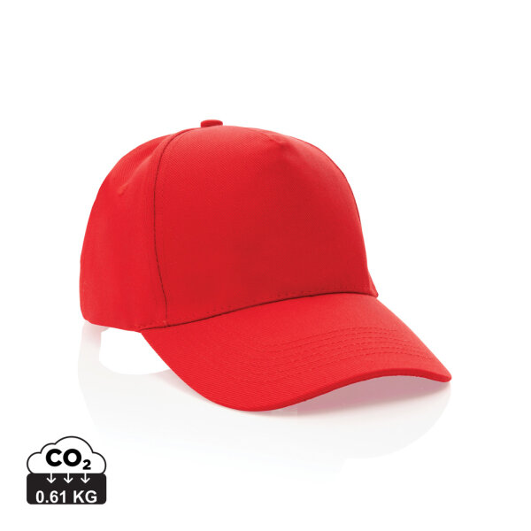 Impact 5 Panel Kappe aus 280gr rCotton mit AWARE™ Tracer Farbe: rot