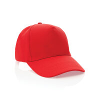 Impact 5 Panel Kappe aus 280gr rCotton mit AWARE™ Tracer Farbe: rot