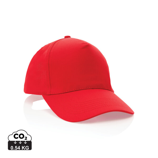 Impact 5 Panel Kappe aus 190gr rCotton mit AWARE™ Tracer Farbe: rot