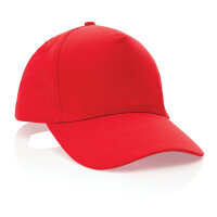 Impact 5 Panel Kappe aus 190gr rCotton mit AWARE™ Tracer Farbe: rot