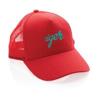 Impact AWARE™ 190gr Brushed rCotton 5 Panel Trucker-Cap Farbe: rot