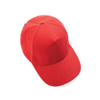 Impact 5 Panel Kappe aus 280gr rCotton mit AWARE™ Tracer Farbe: luscious red