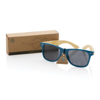 Sonnenbrille aus Bambus und RCS recyceltem Kunststoff Farbe: blau