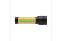 Lucid 1W Taschenlampe aus RCS recycelt. Kunststoff & Bambus Farbe: schwarz, braun