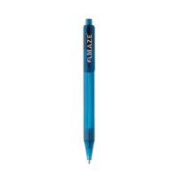 GRS rPET X8 transparenter Stift Farbe: blau