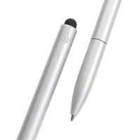 Kymi Stift mit Stylus aus RCS recyceltem Aluminum Farbe: silber