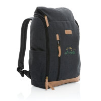 Impact AWARE™ 16 oz. r recyceltem canvas 15" Laptop-Rucksack Farbe: schwarz