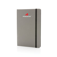 GRS-zertifiziertes rPET-A5-Notizbuch Farbe: grau, schwarz