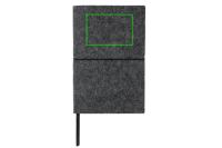 A5-Softcover-Notizbuch aus GRS zertifiert recyceltem Filz Farbe: schwarz