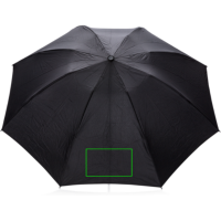 Swiss Peak AWARE™ 23" faltbarer umgekehrter Regenschirm Farbe: schwarz