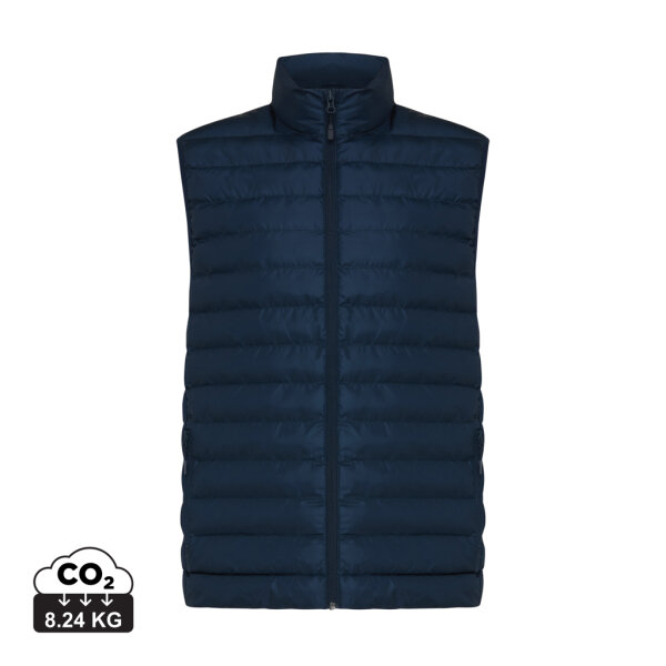 Iqoniq Meru Herren Bodywarmer aus recyceltem Polyester Farbe: navy blau